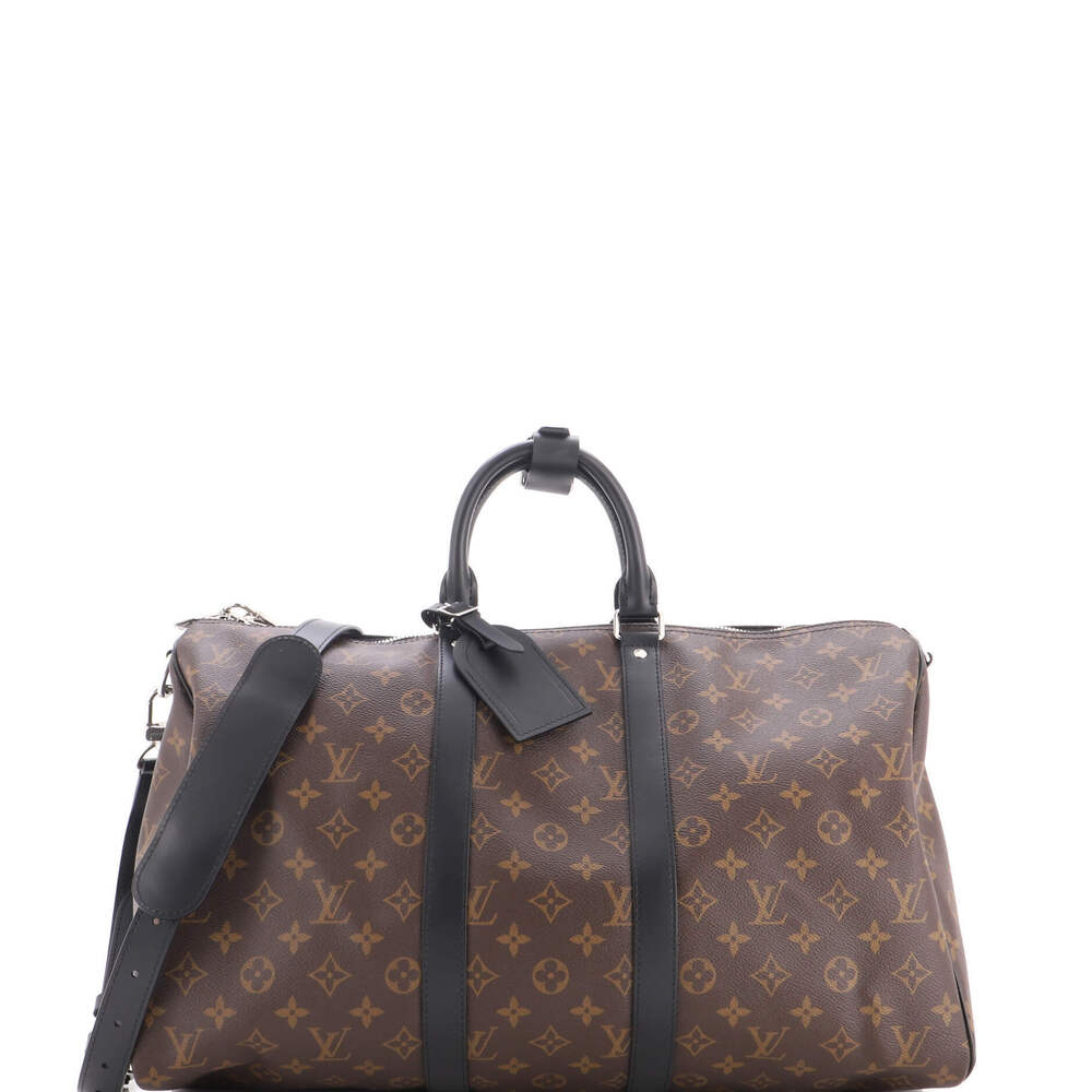 Louis Vuitton 45 Keepall Bandouliere Bag Macassar Monogram Canvas